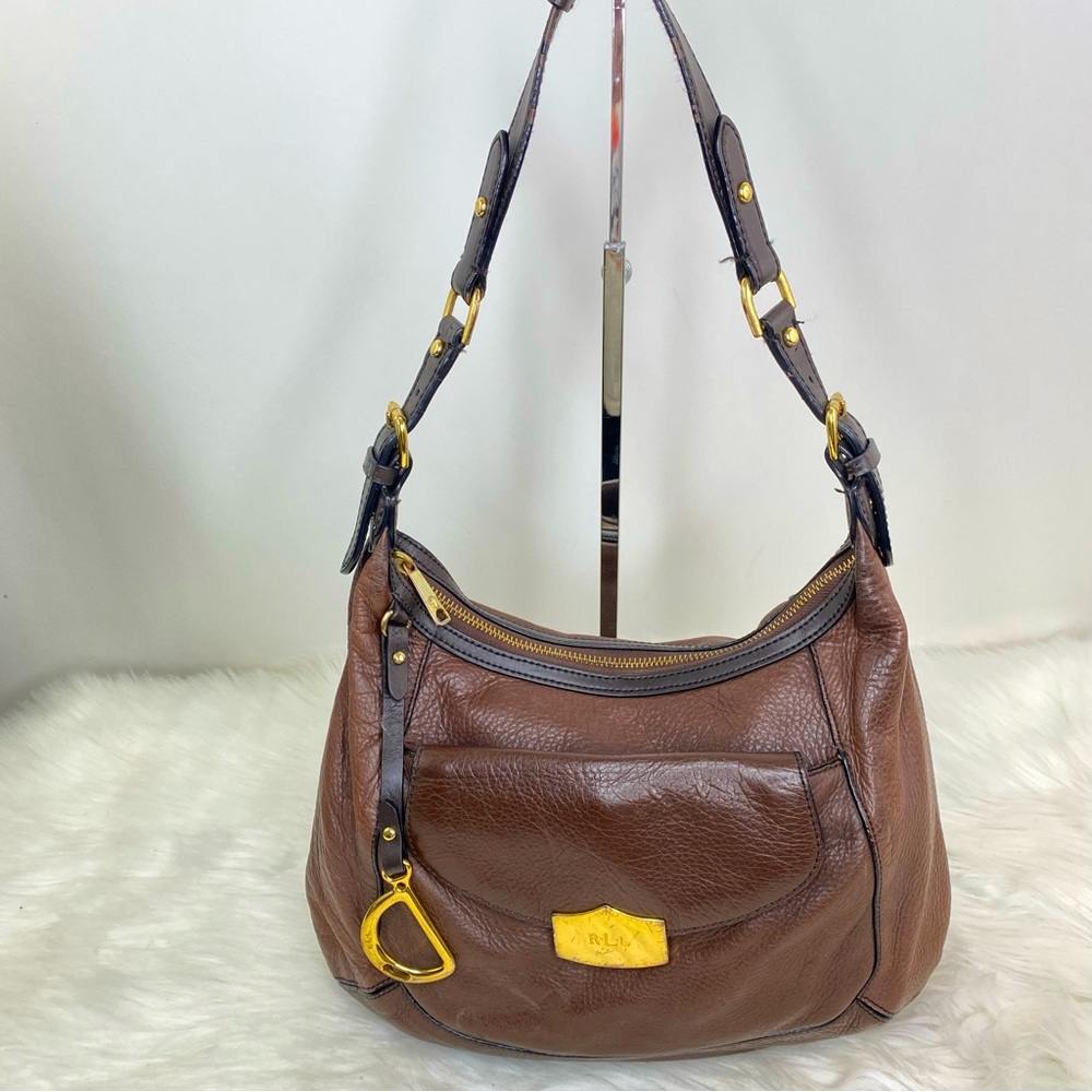 Ralph Lauren Brown Leather Hobo Bag